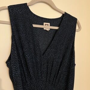 Anne Klein Navy Polka Dot Dress
